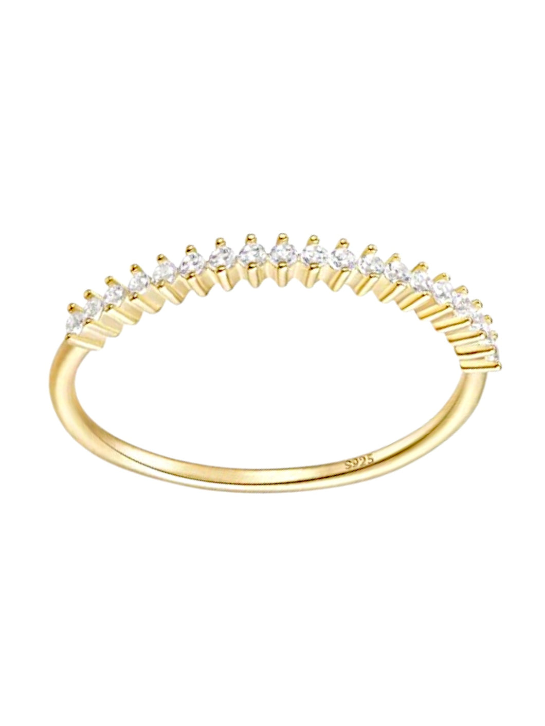 Jessie Solitaire Band Gold | Gold Plated 925 Sterling Silver