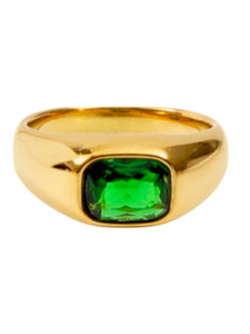 Anastasia Ring Emerald | Stainless Steel Gold Plated