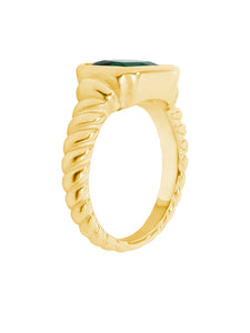Angelina Ring Green | Stainless Steel Gold Plated
