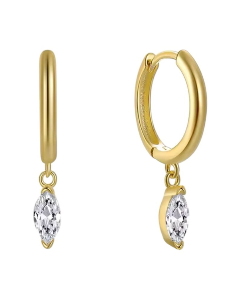 Rosalind Diamond Drop Huggies | Gold Plated 925 Sterling Silver