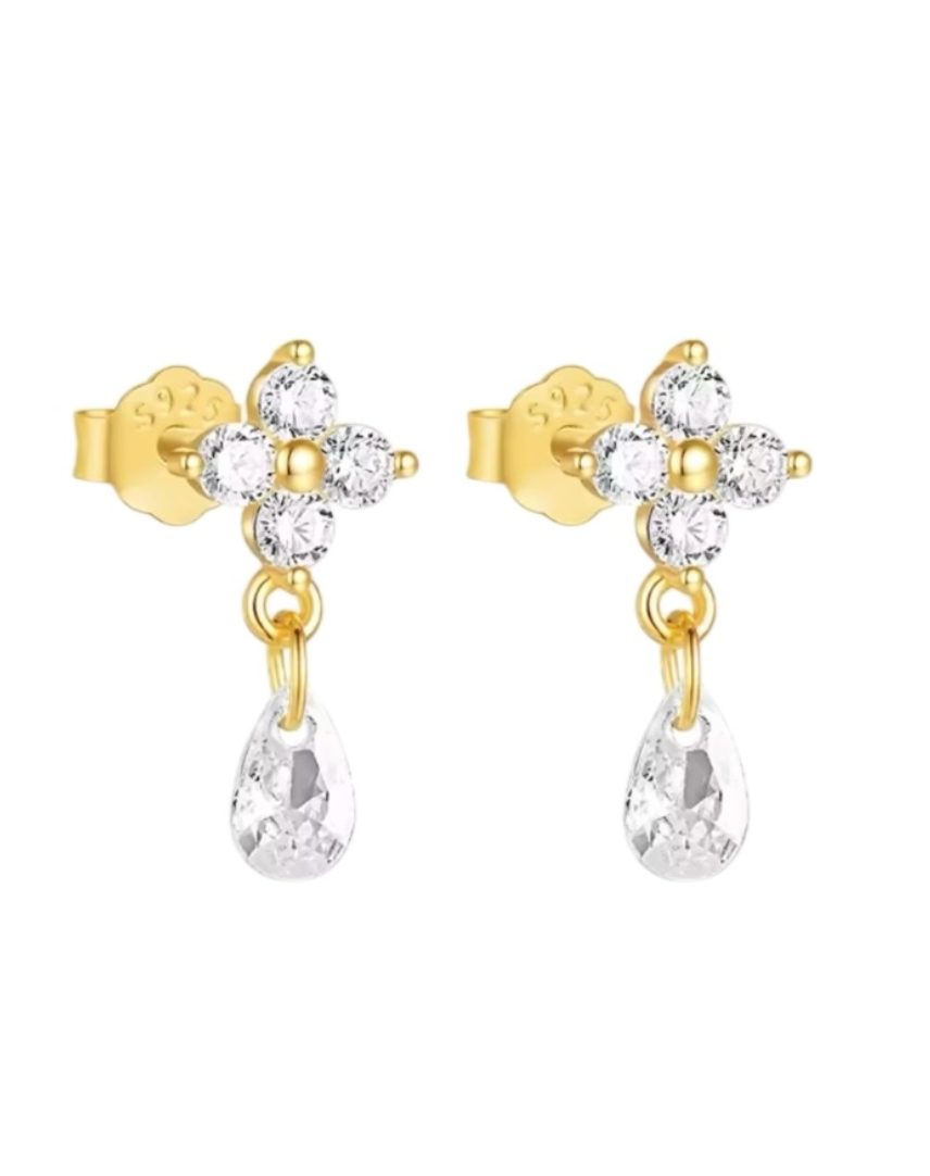 Penelope Diamond Drop Suds | Gold Plated 925 Sterling Silver