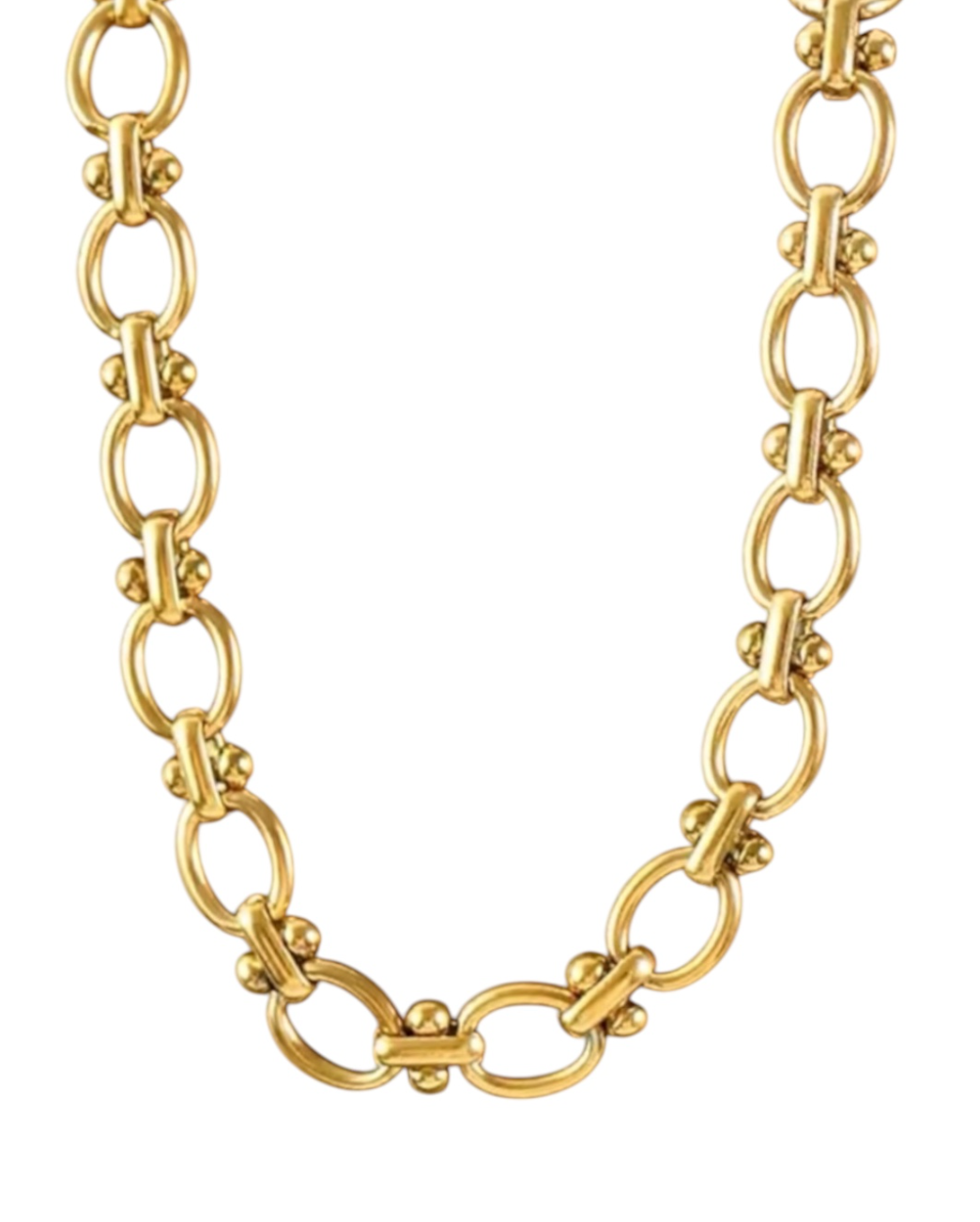 Anthem Oval Link Gold Necklace | Stainless Steel Gold Plated