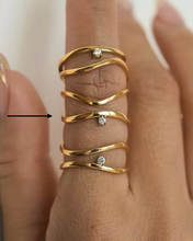 Load image into Gallery viewer, Beth Dainty Solitaire Gold Ring | Stainless Steel Gold Plated
