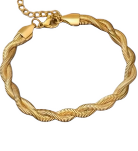 Oriana Braided Gold Bracelet | Stainless Steel Gold Plated