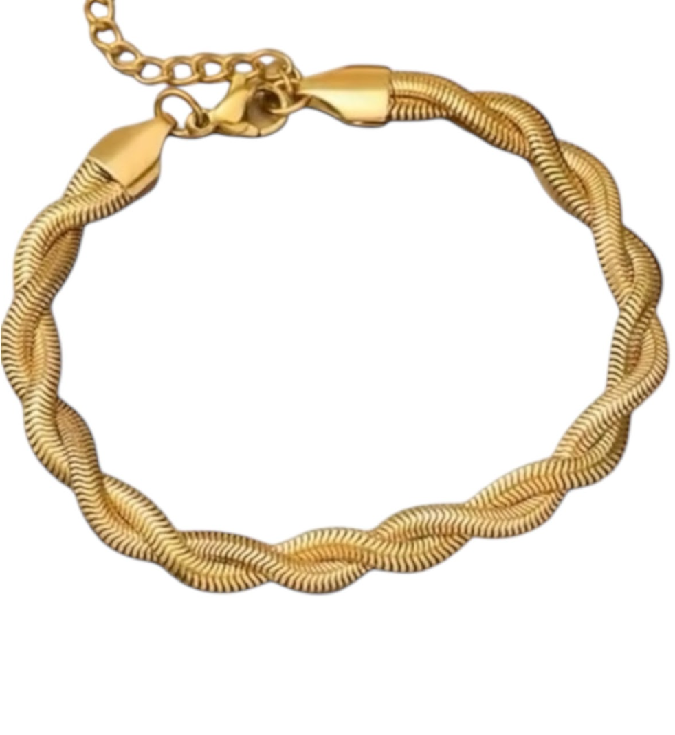 Oriana Braided Gold Bracelet | Stainless Steel Gold Plated
