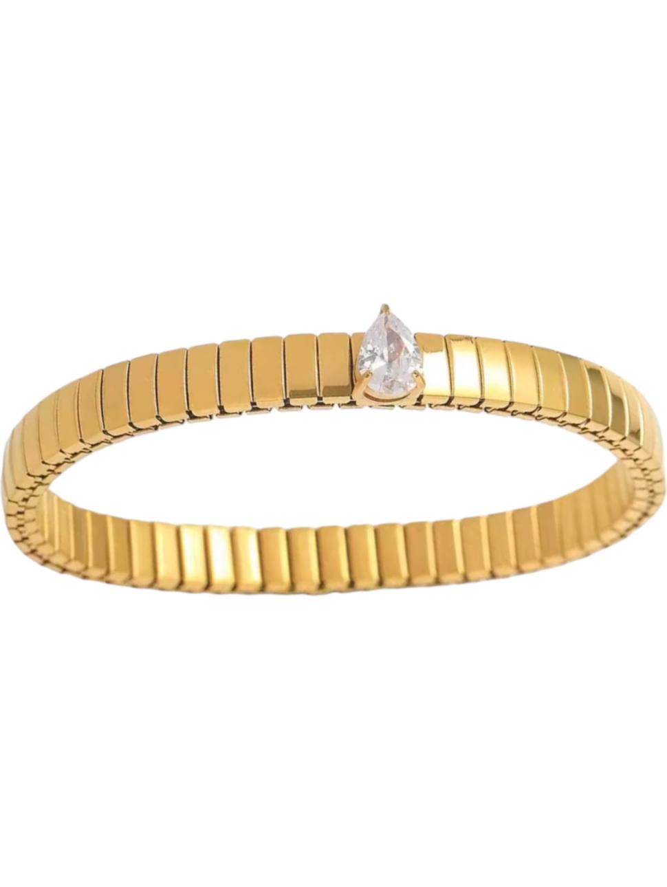 Wren Diamond Pear Gold Bracelet | Stainless Steel Gold Plated