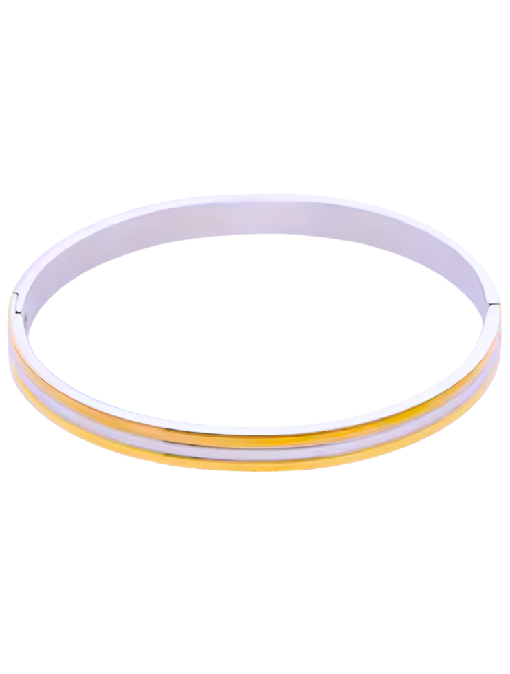 Cara Two Tone Bangle | Stainless Steel Gold Plated