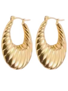 Croissant Gold Hoops | Stainless Steel Gold Plated