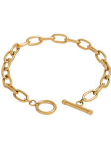 Terry Toggle Gold Bracelet | Stainless Steel Gold Plated