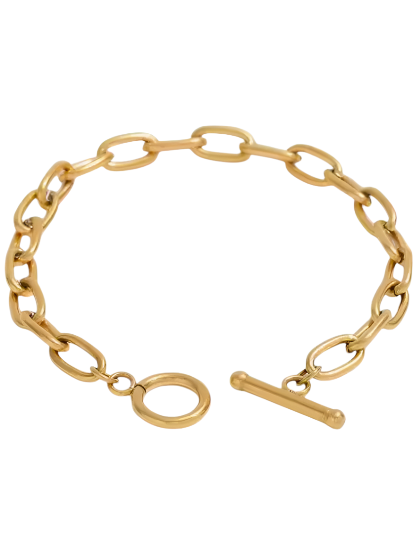 Terry Toggle Gold Bracelet | Stainless Steel Gold Plated