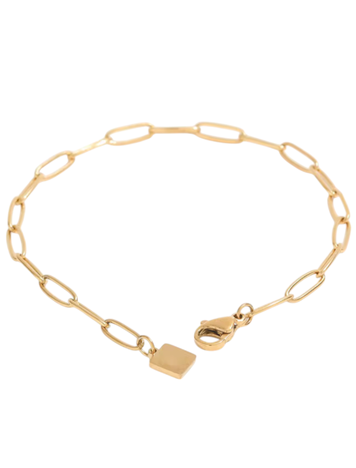 Paloma Gold Oval Link Bracelet | Stainless Steel Gold Plated