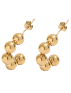 Abby Gold Bubble Hoops | Stainless Steel Gold Plated