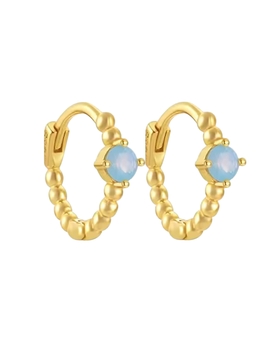 Juniper Moonstone Gold Huggies | Gold Plated 925 Sterling Silver