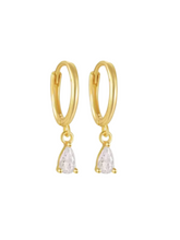 Load image into Gallery viewer, Darcy Diamond Drop Gold Huggies | Gold Plated 925 Sterling Silver
