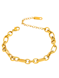 Marisa Mixed Link Bracelet | Stainless Steel Gold Plated