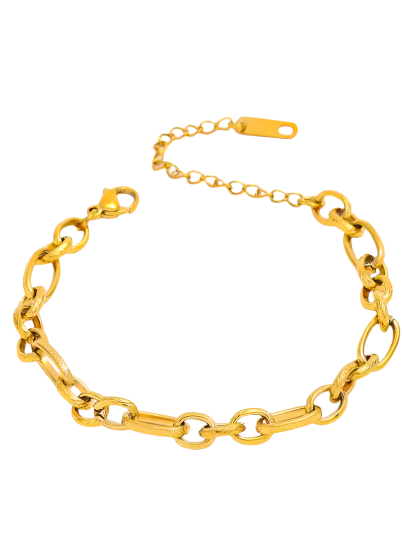 Marisa Mixed Link Bracelet | Stainless Steel Gold Plated
