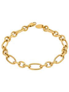 Tara Mixed Link Bracelet | Stainless Steel Gold Plated