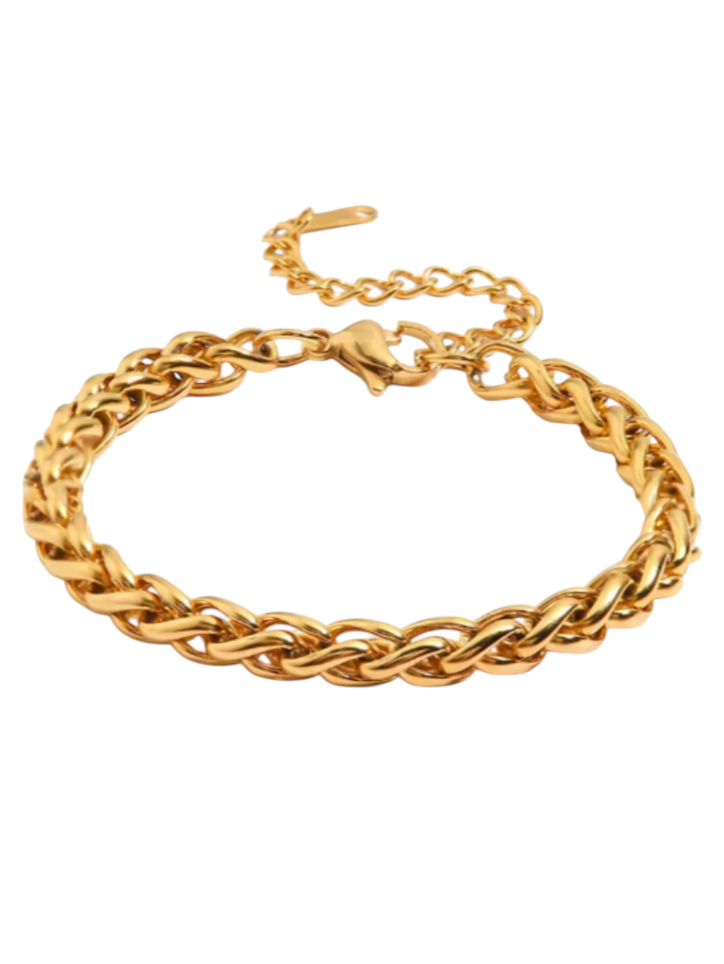 Wheat Chain Gold Bracelet | Stainless Steel Gold Plated