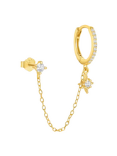 Load image into Gallery viewer, North Star Chain Huggies | 925 Sterling Silver
