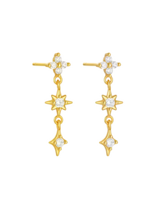 Penelope Star Drops Studs | Gold Plated 925 Sterling Silver