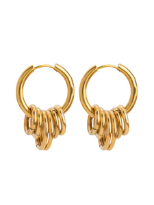Tamsin Gold Circle Hoops | Stainless Steel Gold Plated