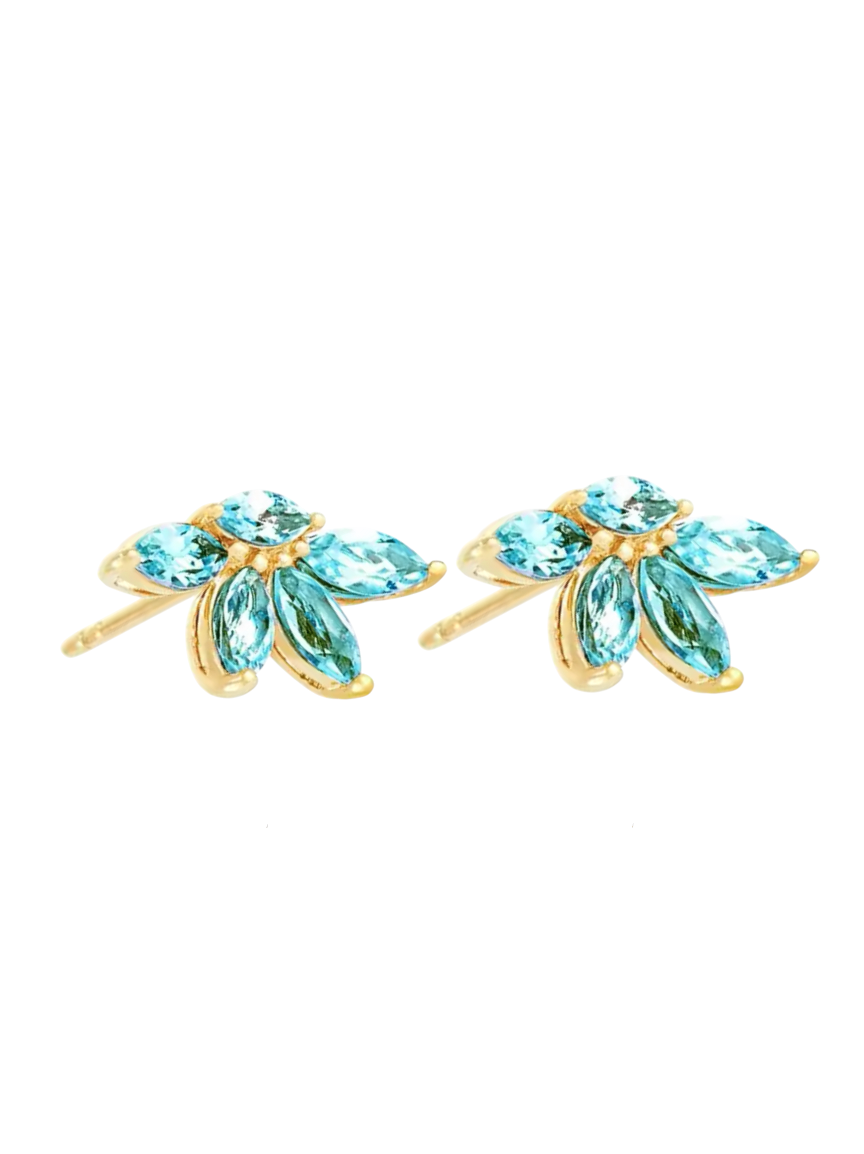 Tirzah Turquoise Marquis Studs | Gold Plated 925 Sterling Silver