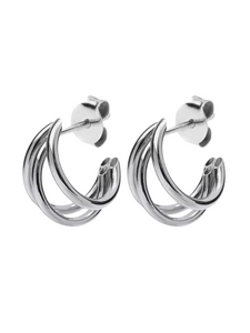 Tayla Triple Prong Silver Hoops | 925 Sterling Silver