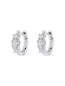 Gracie Silver Triple Diamond Huggies | 925 Sterling Silver