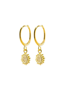 Sun Drop Gold Hoops | Gold Plated 925 Sterling Silver