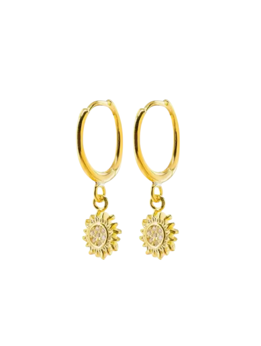 Sun Drop Gold Hoops | Gold Plated 925 Sterling Silver