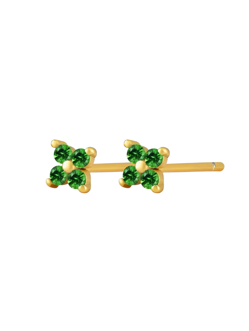 Emerald Penelope Studs | Gold Plated 925 Sterling Silver