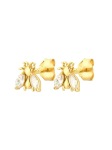 Bee Marquis Gold Studs | Gold Plated 925 Sterling Silver