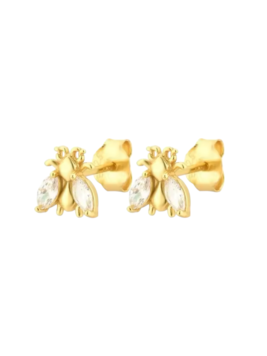 Bee Marquis Gold Studs | Gold Plated 925 Sterling Silver