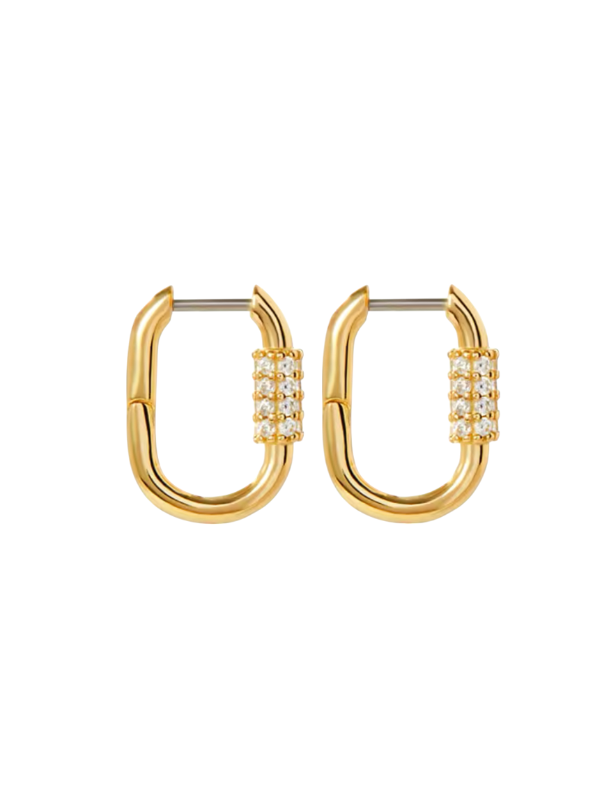 Undine U-Link Diamond Huggies | Gold Plated 925 Sterling Silver