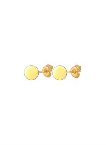 4mm Calypso Circle Disc Gold Studs | Gold Plated 925 Sterling Silver