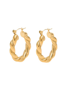 Azalea Twisted Gold Hoops | Stainless Steel Gold Plated