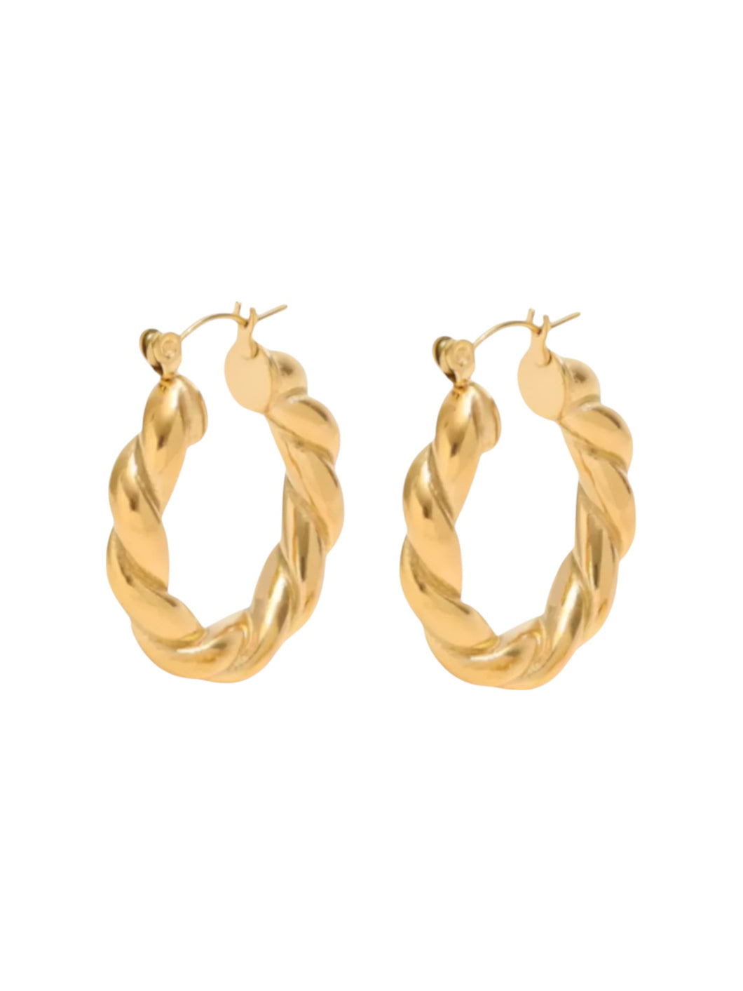 Azalea Twisted Gold Hoops | Stainless Steel Gold Plated