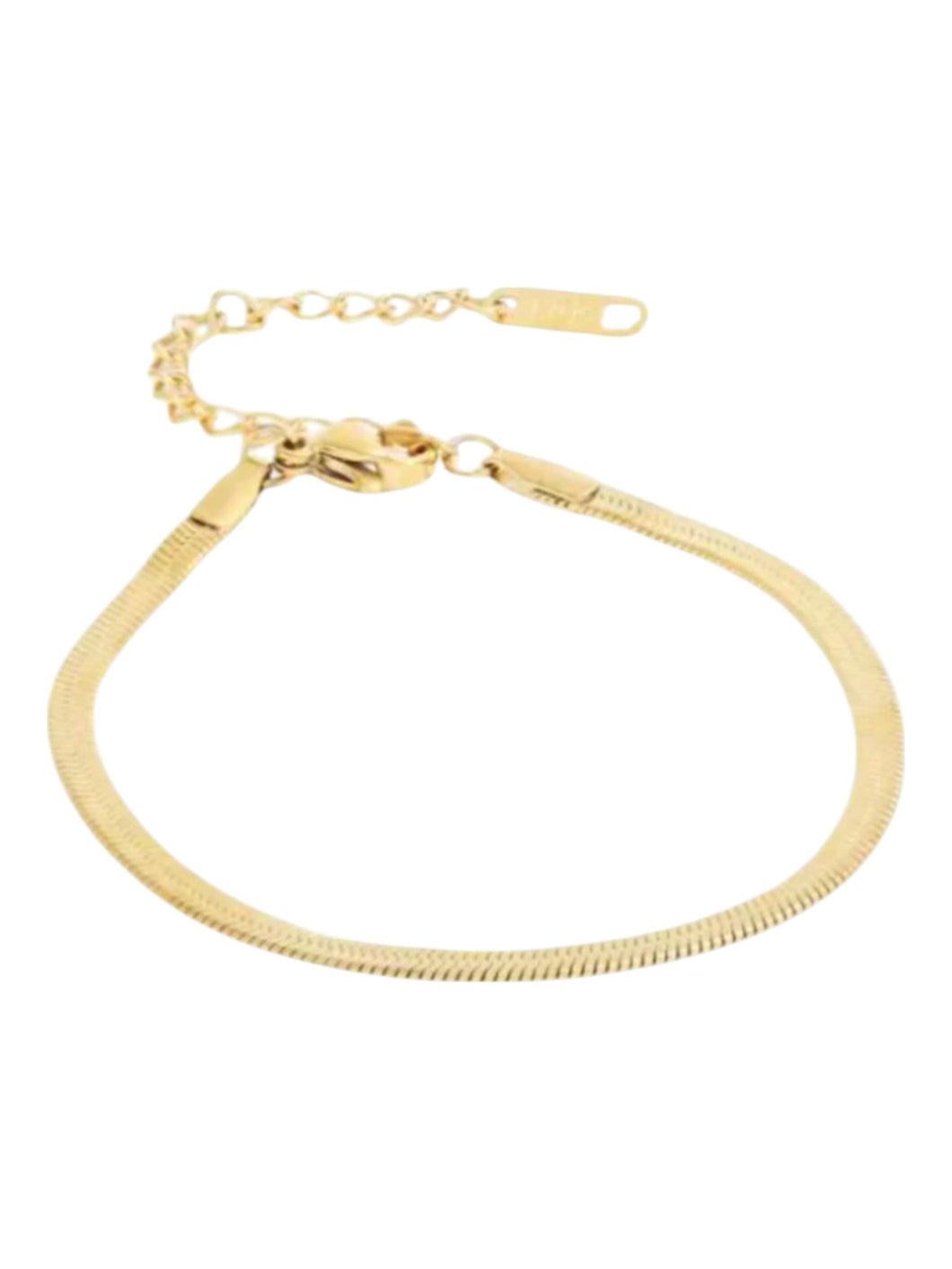 Charlotte 3mm Herringbone Bracelet | Stainless Steel Gold Plated
