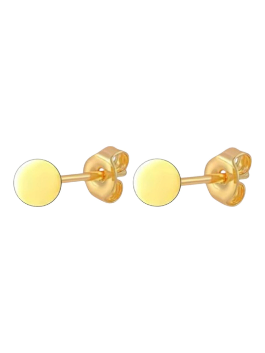 2mm Calypso Circle Disc Gold Studs | 925 Sterling Silver Gold Plated