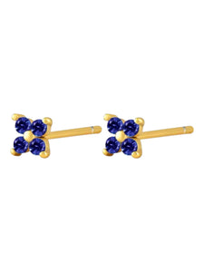 Penelope Sapphire Studs | 925 Sterling Silver Gold Plated