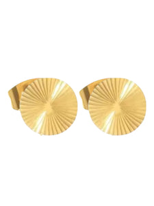 Circle Gold Disc Studs | 925 Sterling Silver Gold Plated
