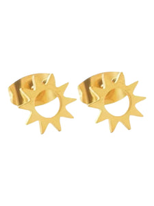 Sun Gold Studs | 925 Sterling Silver Gold Plated