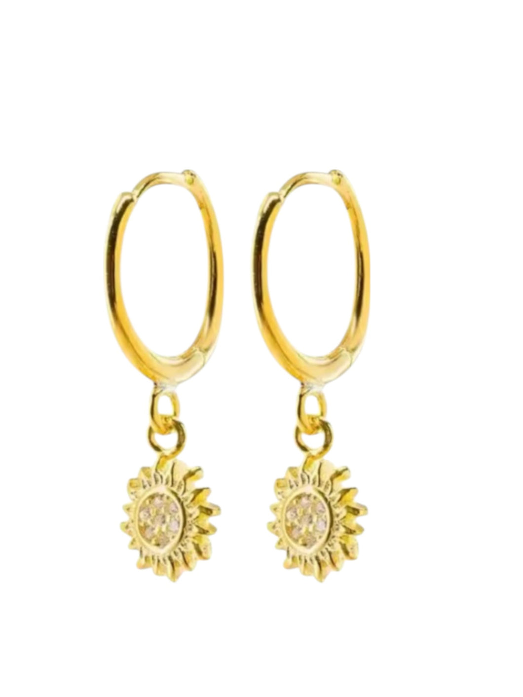Sun Drop Gold Hoops | 925 Sterling Silver Gold Plated