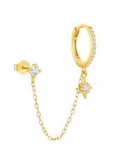 Load image into Gallery viewer, North Star Chain Huggies | 925 Sterling Silver Gold Plated
