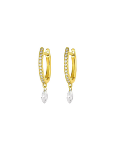 Desideria Diamond Marquis Drops Gold Huggies | 925 Sterling Silver