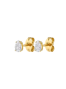 Soraya Diamond Pear Gold Studs | Gold Plated 925 Sterling Silver