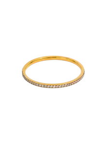 Evania Eternity Diamond Band Gold Ring | Stainless Steel Gold Plated