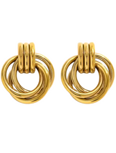 Load image into Gallery viewer, Chloe Vintage Statement Earrings Gold | Gold Plated Stainless Steel

