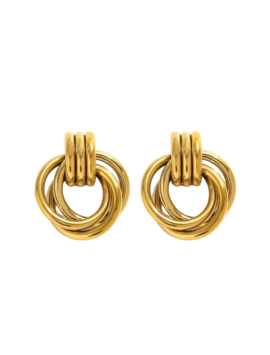 Chloe Vintage Statement Earrings Gold | Gold Plated Stainless Steel