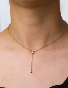 Demi Lariat  | Gold Plated Stainless Steel